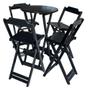 Imagem de Kit 2 Jogos de Mesa Bistrô de Madeira com 4 Cadeiras Dobravel Ideal para Bar e Restaurante Preto