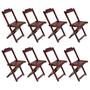 Imagem de Kit 2 Jogos de Mesa com 4 Cadeiras de Madeira Dobravel 60x60 Ideal para Bar e Restaurante - Imbuia