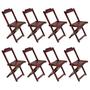 Imagem de Kit 2 Jogos de Mesa com 4 Cadeiras de Madeira Dobravel 70x70 Ideal para Bar e Restaurante - Imbuia