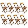 Imagem de Kit 2 Jogos de Mesa com 4 Cadeiras de Madeira Dobravel 70x70 Ideal para Bar e Restaurante - Mel