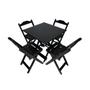 Imagem de Kit 2 Jogos de Mesa Dobrável 70x70 com 4 Cadeiras de Madeira Ideal para Bar e Restaurante -  Preto