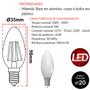 Imagem de Kit 2 Lampada Led Vela Filamento Lac 4w Branco Neutro 4000k E14