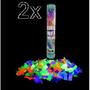 Imagem de Kit 2 Lança Confetes NEON Brilha na Luz Negra Festa Balada Comemorações