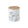 Imagem de Kit 2 lata porta condimento alimento tampa em bambu 900ml / 2l branco