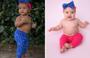 Imagem de Kit 2 Legging bebê e 2 laços Zip Toys  Rosa/Azul/ Tamanho 6 a 12 meses