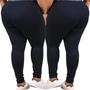 Imagem de Kit 2 Legging Plus Size Feminina Calça Cintura Alta Zero Transparência Academia Fitness