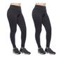 Imagem de Kit 2 leggings feminina adulto lisa basica suplex fitness uniforme academia ginástica trabalho