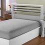 Imagem de Kit 2 Lençol Cama Casal Cinza Com Elástico Algodão 150 Fios