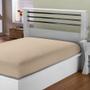 Imagem de Kit 2 Lençol Cama Queen Bege Com Elástico Algodão 150 Fios