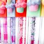 Imagem de Kit 2 lip gloss hidratante glitter detalhe bolinho divertido ótima fixação