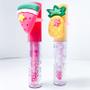 Imagem de Kit 2 lip gloss infantil com anelzinho de fruta fofa novidade