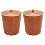 Imagem de Kit 2 Lixeira 5 Litros Com Tampa Pino Metalizada Rose Gold Plástica Para Cozinha Banheiro - AMZ