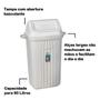 Imagem de Kit 2 Lixeira 60 Litros Plástico Tampa Basculante Cesto De Lixo Com Alças Áreas Externas Cozinha - Sanremo