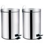 Imagem de Kit 2 Lixeira Aço Inox 5 litros Cesto De Lixo Com Pedal Balde Cozinha Banheiro Agata - Mor