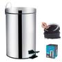 Imagem de Kit 2 Lixeira Aço Inox 5 litros Cesto De Lixo Com Pedal Balde Cozinha Banheiro Agata - Mor
