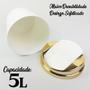 Imagem de Kit 2 Lixeiras 5 Litros Tampa Basculante Plástica Metalizada Banheiro Dourado - AMZ