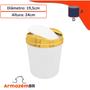 Imagem de Kit 2 Lixeiras 5 Litros Tampa Basculante Plástica Metalizada Banheiro Dourado - AMZ