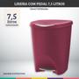Imagem de Kit 2 Lixeiras Bordô com Pedal 7,5 Litros Usual Utilidades