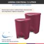 Imagem de Kit 2 Lixeiras Bordô com Pedal 7,5 Litros Usual Utilidades