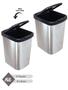 Imagem de Kit 2 Lixeiras cozinha pia banheiro cesto de lixo escritório plástico tipo inox 9 litros Inox