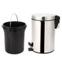 Imagem de Kit 2 Lixeiras Inox com Pedal Cesto de Lixo Para Banheiro Lavabo Cozinha Loja Comercio Escritorio 3 Litros