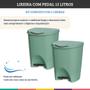 Imagem de Kit 2 Lixeiras Verde com Pedal 15 Litros Usual Utilidades