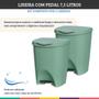 Imagem de Kit 2 Lixeiras Verde com Pedal 7,5 Litros Usual Utilidades