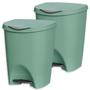 Imagem de Kit 2 Lixeiras Verde com Pedal 7,5 Litros Usual Utilidades