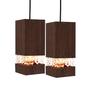 Imagem de Kit 2 Luminária Lustre Pendente Madeira Cristal