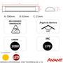 Imagem de Kit 2 Luminaria Preta 18w Sobrepor Slim 50cm Branco Quente 3000K AMARELA