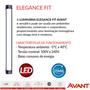 Imagem de Kit 2 Luminaria Preta 18w Sobrepor Slim 50cm Branco Quente 3000K AMARELA