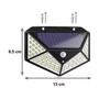 Imagem de KIT 2 Luminária Refletor LED Energia Solar 100 LED Sensor Presença Sem fio Extra Forte Parede Branca Externa Jardim Rua