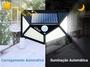 Imagem de Kit 2 Luminária Solar 100 LEDs C/ Sensor De Movimento à Prova D'agua 3 Modos