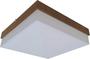 Imagem de Kit 2 Luminárias Plafon de Sobrepor Quadrado Acrílico 40x40 Com Madeira MDF