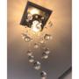 Imagem de Kit 2 Lustre de Cristal Verdadeiro K9 50cm Super Barato Alto Brilho - Casa Cristalle - Desconexo - Aço Inox Espelhado