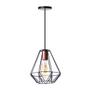 Imagem de Kit 2 Lustre Pendente Interno Aramado Cristal 24Cm Preto