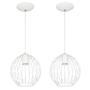 Imagem de Kit 2 Lustres Pendente Esfera Bola Branco 18x19 cm