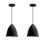 Imagem de Kit 2 Lustres Pendentes Modelo Vegas Luxo Preto C/ Branco