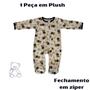 Imagem de Kit 2 Macacão Menino Algodão/Plush com Pé Estampado/Bordado