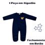 Imagem de Kit 2 Macacão Menino Algodão/Plush com Pé Estampado/Bordado