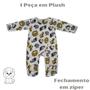 Imagem de Kit 2 Macacão Menino  Algodão/Plush com Pé Estampado/Bordado