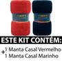 Imagem de Kit 2 Manta Cobertor Casal Soft Microfibra Macia 180x200cm Luftex - Emcompre