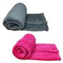 Imagem de Kit 2 Mantas Pet Cor Cinza E Rosa