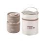 Imagem de Kit 2 Marmita Térmica Viagem Alimento Fresco Com Bolsa Térmica Redonda Isolada De Aço Com Alça