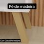 Imagem de Kit 2 Mesa De Cabeceira Retrô MDF Branco/Freijó Pé Madeira