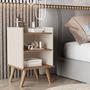 Imagem de Kit 2 Mesas Cabeceira Jade compacta mesinhas com prateleiras estilo retrô cama criado para quarto casal solteiro ENVIA SOMENTE 02 KIT