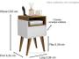 Kit 2 Mesas De Cabeceira Évora Com Nicho 1 Gaveta Pés Palito Estilo Retro - Cor:Branco Com Nature - Lojas GB Imagem de Kit 2 Mesas De Cabeceira Évora Com Nicho 1 Gaveta Pés Palito Estilo Retro - Cor:Branco Com Nature - Lojas GB