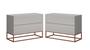 Imagem de Kit 2 Mesas De Cabeceira Off white Com Base de Ferro Cobre