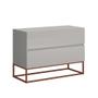 Imagem de Kit 2 Mesas De Cabeceira Off white Com Base de Ferro Cobre