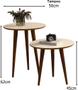 Imagem de kit 2 mesas sala Lateral e Apoio Retrô pés palito Havana - Off white com freijo - Comprar Moveis Em Casa